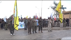 Colonel Talal Ali Sulo of the Army of Revolutionaries' Seljuq Brigade announcing the Syrian Democratic Forces' offensive on Al-Hawl in Hasakah province. 